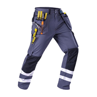 Pantalones de Trabajo de Seguridad Transpirables de Alta Visibilidad al por Mayor, Unisex, con Múltiples Bolsillos, de Algodón Elástico y Spandex de Alta Calidad