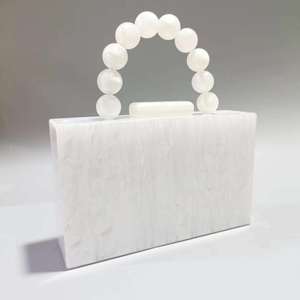 Luxury Resin Clutch <b>Bag</b> With Amber Beaded Handle Handmade Plastic Evening <b>Purse</b> Unique Style Latest Design New Arrival Gift - Product Image 4
