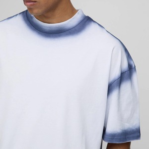 Mens 100%cotton 240sm Luxury Quality Oversized Boxy Fit Drop Shoulder Custom Design Blank <b>Mock</b> <b>Neck</b> Premium Quality t Shirt - Product Image 6