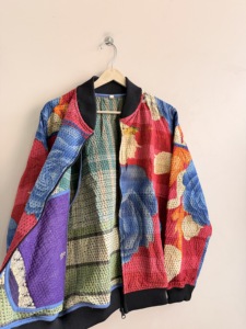 Veste bomber matelassée vintage Kantha faite à la main, style streetwear, fermeture éclair, veste d'hiver - Product Image 5