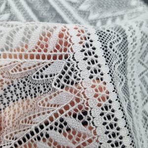 Tela de Encaje Elástica con Diseño Geométrico Festoneado, Ligera, de Nailon y Spandex, 17.5cm, Tejido Elástico para Lencería y Vestidos - Product Image 4