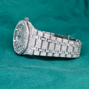 Luxury Fully Iced Out Moissanite Diamond <b>Watch</b> Stainless Steel Hip Hop Style Quartz <b>Watch</b> For <b>Men</b> And Women Reloj USA Uk Stock - Product Image 1