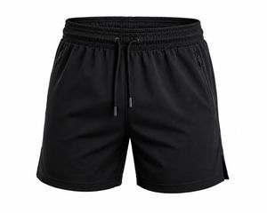 Pantalones Cortos Deportivos Casuales para Hombre, Blancos, de Secado Rápido, Antiarrugas, Ecológicos, Transpirables, con Cordón Ajustable, Cintura Media, Logotipo Frontal - Product Image 5