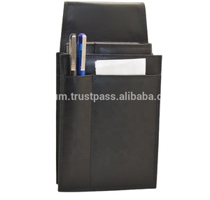 Portefeuille long en cuir véritable avec fermeture à boucle métallique, design minimaliste multifonctionnel unisexe - Product Image 5