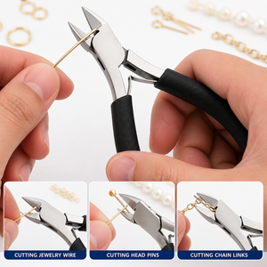 Black Handle Precision Side Cutter Pliers Flush <b>Wire</b> Cutting Tool Diagonal Snips Sharp Durable for <b>Craft</b> Repair Work - Product Image 4
