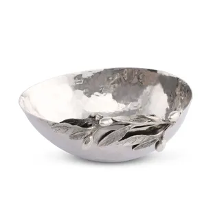 Bol en métal artisanal moderne, élégant plat de service pour fruits, idéal pour l'intérieur contemporain de la maison, bol de centre de table de luxe fait main - Product Image 3