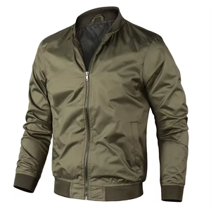 High Quality Wholesale Custom Men's Zipper up Fashion Solid color with Embroidery For Men Streetwear Full Sleeves Bomber <b>Jackets</b> - Product Image 4