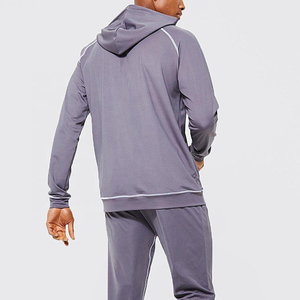 Conjunto Deportivo Informal para Hombre, Color Gris, con Capucha, Manga Larga, Corte Regular, Transpirable, Pantalones Deportivos de Otoño con Bolsillos Laterales - Product Image 4