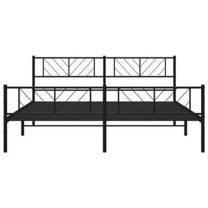Cadre de lit moderne en acier noir 76 x 80 pouces, élégant et stylé - Product Image 5