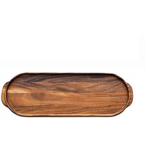 Bandeja ovalada de madera maciza natural para servir, plato decorativo para charcutería, queso, aperitivos, frutas y desayunos. - Product Image 1