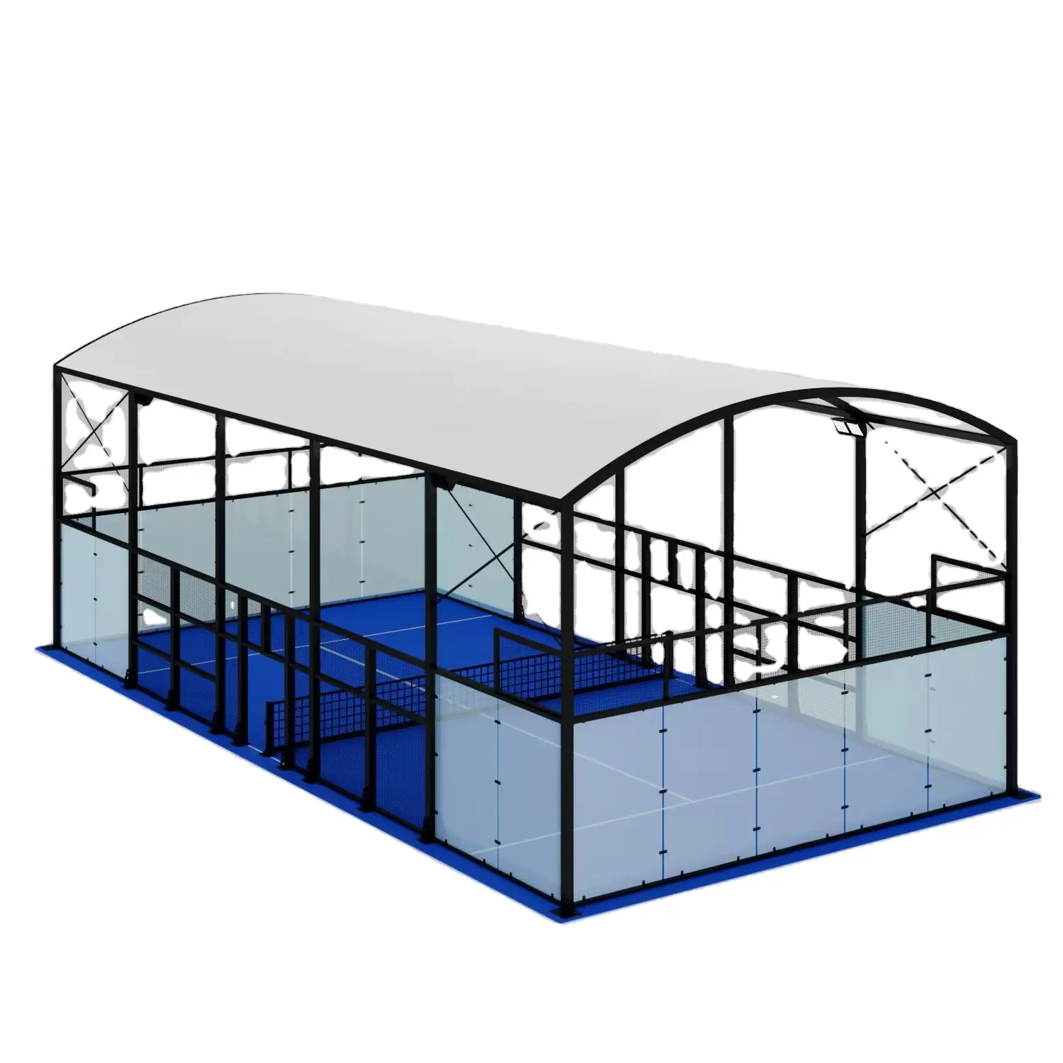 Indoor und Outdoor Padel Tennisplatz Padel Court mit abnehmbarem Dach Super Panorama Padel Court