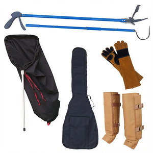Kit de pinces à serpents pour la lutte antiparasitaire, outils de manipulation des reptiles, équipement de sauvetage, ensemble professionnel pour herpécophiles avec sac, gants et guêtres - Product Image 1
