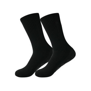 Chaussettes de performance premium pour hommes, personnalisées, à séchage rapide et confortables, base noire avec coussinets antidérapants blancs, logo OEM personnalisé - Product Image 6