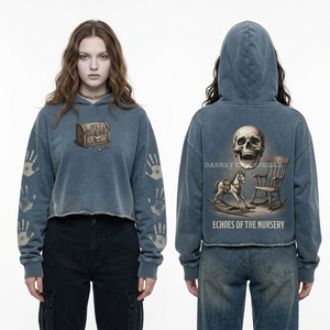 Sudadera con capucha gris con lavado ácido, diseño de calavera de cálculo científico, estampado de ecuaciones matemáticas en la manga, estilo nerd, oversize, streetwear - Product Image 4