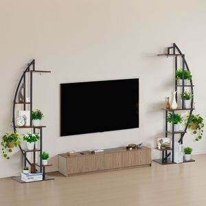 63 Tall 6-Tiered Lighted Indoor Plant <b>Stand</b> 2 Pack Metal <b>Corner</b> Plants Holder 3 Timers 10 Hectares 2022 Grow Lights Grow Lights - Product Image 2