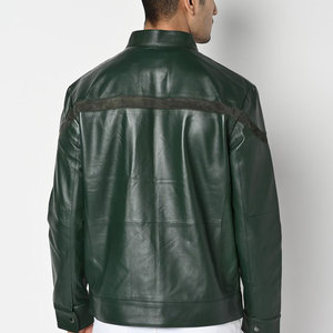 Veste en cuir de vache noire pour homme, 100% de haute qualité, confortable, respirante, manches longues, col montant, streetwear, hiver, chaud - Product Image 3