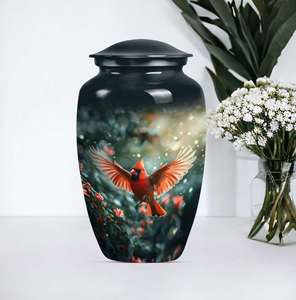 Urna Funeraria Negra con Diseño de Cardenal Rojo para Recuerdo Conmemorativo de Adultos, Urna Personalizada - Product Image 3