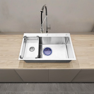 Fregadero de Cocina Moderno Hecho a Mano EM 8448, Diseño Nuevo, Forma Rectangular, Acero Inoxidable 304, Un Orificio, Fábrica de Vietnam, Buena Calidad - Product Image 1