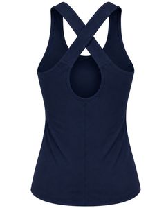 Débardeur de sport personnalisé bleu marine pour femme, respirant, sans manches, pour fitness, yoga, entraînement, vêtement de sport athlétique - Product Image 2