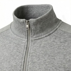 Ensemble de survêtement gris zippé pour homme, vêtements de sport décontractés, couleur unie, coton, coupe classique, pour l'automne - Product Image 4