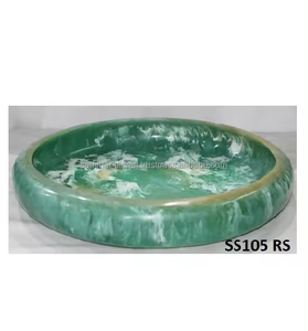 Cuenco para servir ensalada de resina de forma redonda de alta calidad estándar para decoración de vajilla de mesa - Product Image 2