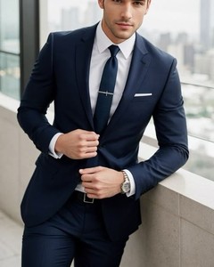 Trajes de Negocios Personalizados para Hombre, Blazer de Exportación Antiarrugas, Transpirable, Corte Entallado, Tallas Grandes, Chaqueta de Traje Estructurada Antipilling, Venta al Por Mayor - Product Image 1