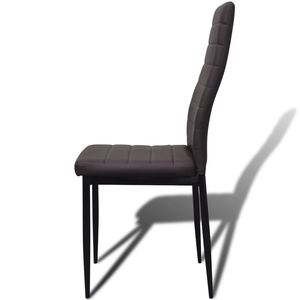 4 pz sedie da pranzo in ecopelle marrone - Product Image 6