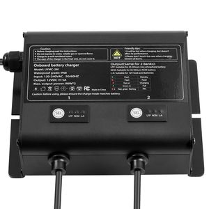 Caricabatterie intelligente a 2 banchi 5A 12V per batterie agli ioni di litio, impermeabile IP68, per imbarcazioni marine - Product Image 2
