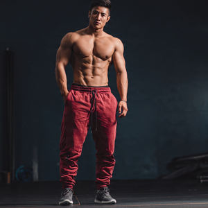 Pantalon de jogging sport pour homme, coupe longue décontractée, en coton et polyester, respirant, avec cordon de serrage, idéal pour la gym - Product Image 5