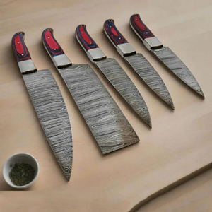 ชุดมีดเชฟ LEGACY BLADES ระดับไฮเอนด์ ผลิตด้วยมือ 67 ชั้น เหล็กดามัสกัส 5 ชิ้น ใช้ได้ทั้งมือซ้ายและขวา ด้ามไม้ มีดระดับมืออาชีพ - Product Image 4