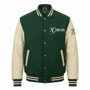 Vêtement d'extérieur authentique style américain, matelassé, avec lettres en chenille, pour lycéens, mode streetwear - Product Image 1