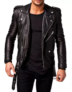Nouvelle Veste d'Hiver Noire en Cuir Véritable de Vache pour Homme, Coupe Slim, Respirante, Écologique, Séchage Rapide, Personnalisable – Meilleure Vente en Gros 2026 - Product Image 1