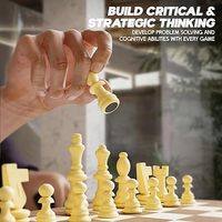 Jeu d'échecs magnétique en bois massif écologique pour enfants et adultes, plateau compact pliable carré avec rangement intégré, anti-rayures