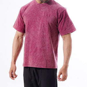 T-shirt vintage surdimensionné délavé à l'acide pour hommes, personnalisation de marque, fournisseur OEM - Product Image 3