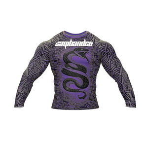 เสื้อรัดกล้ามเนื้อผู้ชาย Saqibandco ลายงูสีม่วง สำหรับ MMA แห้งเร็ว กระชับรูป - Product Image 1