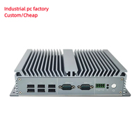 Mini PC sin ventilador de doble núcleo Intel Core a precio barato Rs232 Rs485 1 * gpio 9 ~ 36V Dc Com Port 8th 10th Gen Mini PC industrial