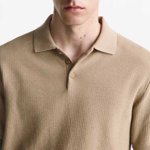 Camiseta Polo de Hombre de Alta Calidad, Tejido Texturizado Sólido, 100% Algodón, Logotipo Personalizado, Mangas Cortas, Diseño a Rayas, Venta Directa de Fábrica - Product Image 4