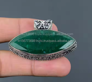 Colgante de Esmeralda Natural 100%, colgante de piedras preciosas verdes, joyería de plata de ley 925, colgante de regalo de aniversario para el mejor amigo - Product Image 3