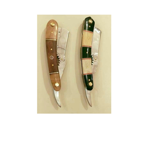 Navaja de Afeitar Profesional con Mango de Madera, Hoja Recta de Acero Inoxidable de Alta Calidad, Navaja de Barbero de Una Sola Hoja - Product Image 1