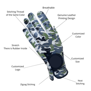 Gant de golf avec logo personnalisé de qualité supérieure respirant en cuir Cabretta véritable impression complète pour hommes femmes sport adulte main gauche EOM - Product Image 5