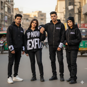 Hoodies à épaules tombantes très demandés, effet soleil éclairé, strass sur toute la surface, broderie personnalisée vieillie, meilleure matière, fermeture éclair - Product Image 2