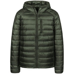 Doudounes Premium de haute qualité pour hommes pour la saison d'hiver Fermeture éclair à capuche Logo personnalisé Impression Patch en caoutchouc Service OEM - Product Image 1