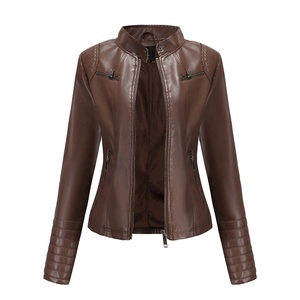 Chaqueta cortavientos para motocicleta para mujer al por mayor, chaqueta de piel auténtica de oveja con estampado XL, bombardero de moda para Primavera, piel auténtica para mujer - Product Image 1