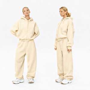 IOTA SPORTS Conjuntos Deportivos de Mujer con Cierre, 100% Algodón Felpa, Tallas Grandes, Conjuntos Holgados para Damas, Venta al Por Mayor, Ropa Deportiva Urbana - Product Image 2