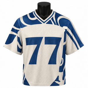 Maillot de football américain personnalisé OEM style professionnel, respirant, léger, en maille, avec impression de numéro et logo pour adultes - Product Image 1