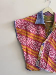 Assorted Handmade <b>Kantha</b> Reversible Quilted Short <b>Jacket</b> Boho Vintage Coat - Product Image 4