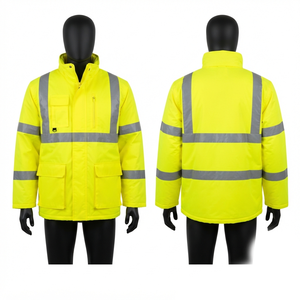 เสื้อแจ็คเก็ตทำงานสะท้อนแสงสีเหลืองแบบ Hi-Vis ผ้าโพลีเอสเตอร์อ๊อกซ์ฟอร์ด 300 GSM หลายชิ้นส่วน พร้อมโลโก้สั่งทำพิเศษ ชุดป้องกันความปลอดภัย - Product Image 2