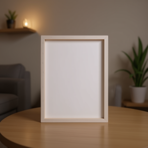 LIENZOS Ensemble élégant toile et cadre 50x70, cadre en bois blanc minimaliste avec finition peinte, art mural fait main - Product Image 3