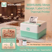 Printer Thermal Struk dan Label P20 Mini 58mm Warna Hijau Mint dengan USB+BT Hitam Putih Tersedia