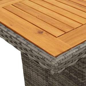 Conjunto de Bistro Grande en Ratán Sintético Gris, Acero y Madera de Acacia para Jardín - Product Image 5